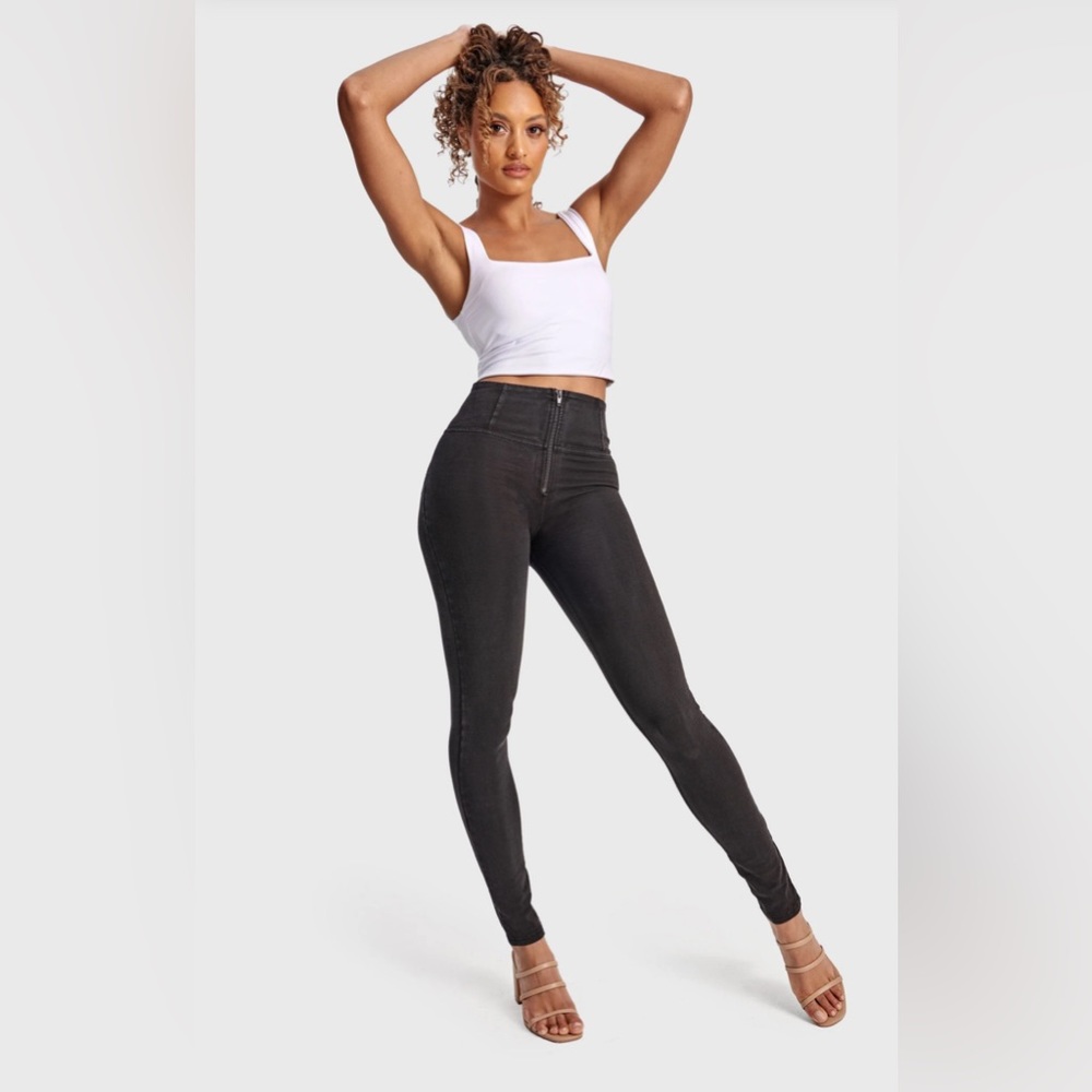 Freddy WR.UP Denim High Waisted Full Length Black Black Stitching Jeans XXSmall